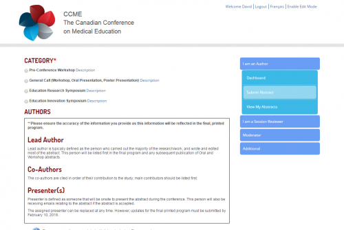 My Abstract Submission